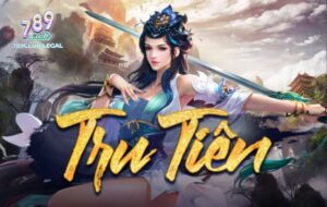 Giao diện game slot Tru Tiên với các biểu tượng tiên hiệp, hiệu ứng ánh sáng rực rỡ và vòng quay huyền ảo.